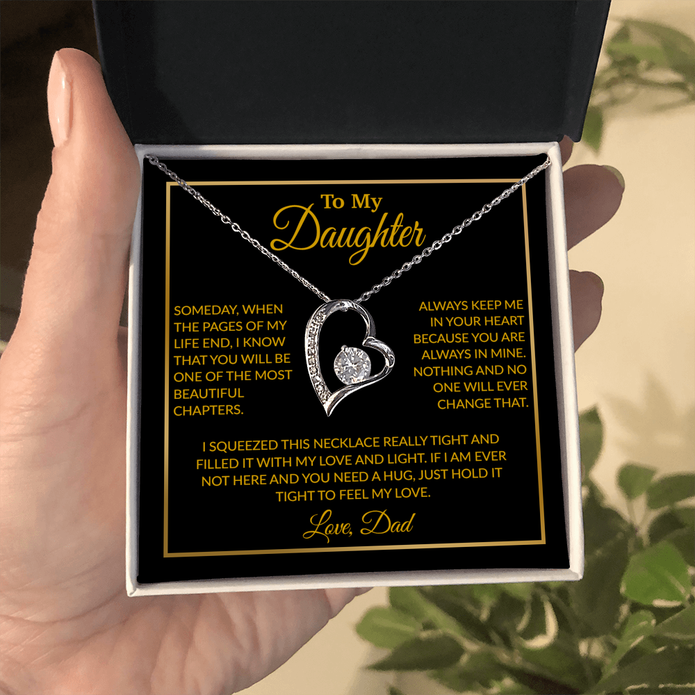 To My Daughter Necklace, Gift For Daughter From Dad, Daughter Father Necklace 4_12_Gold