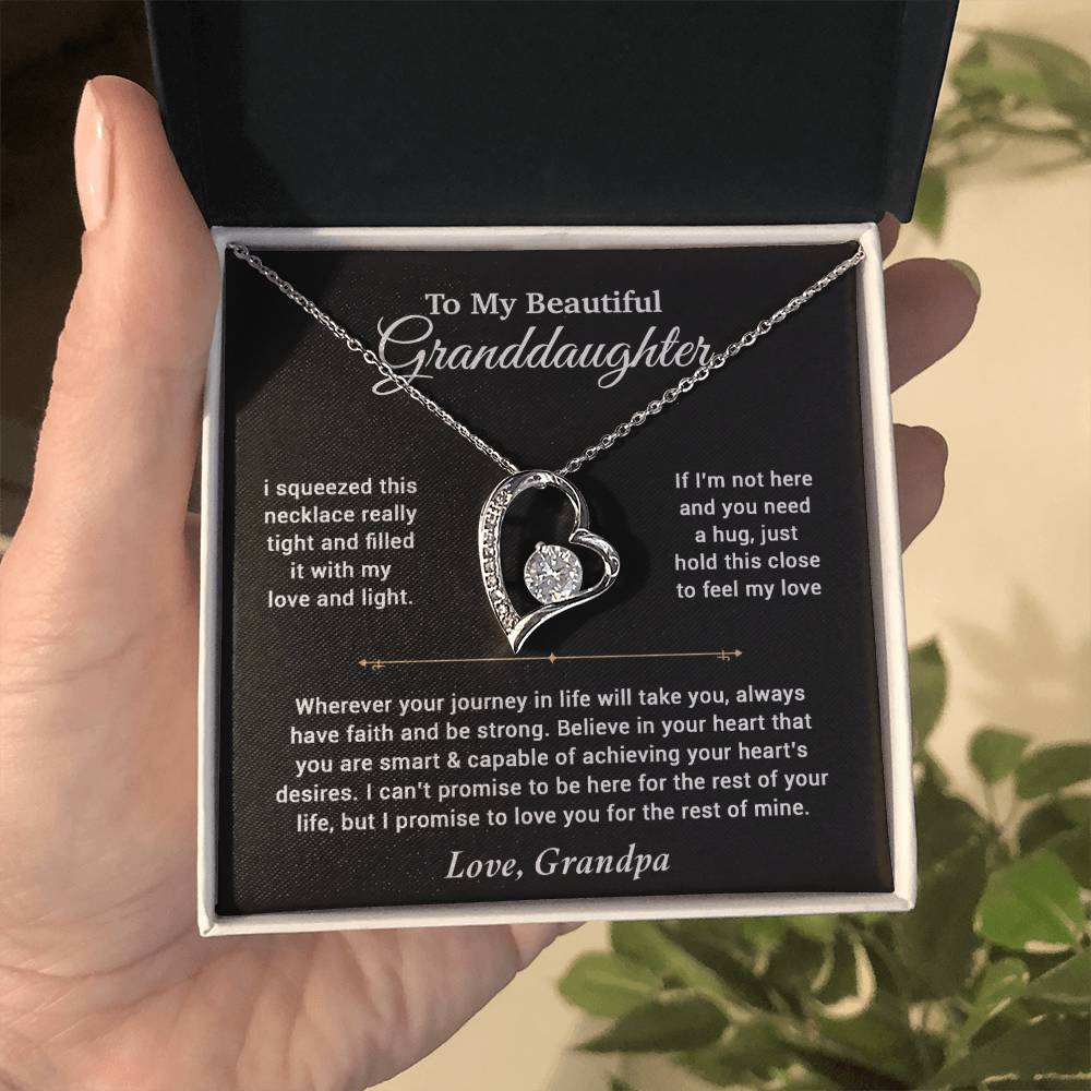 To My Granddaughter Necklace, Birthday Gift For Granddaughter, Birthday Gifts 11_6_Black
