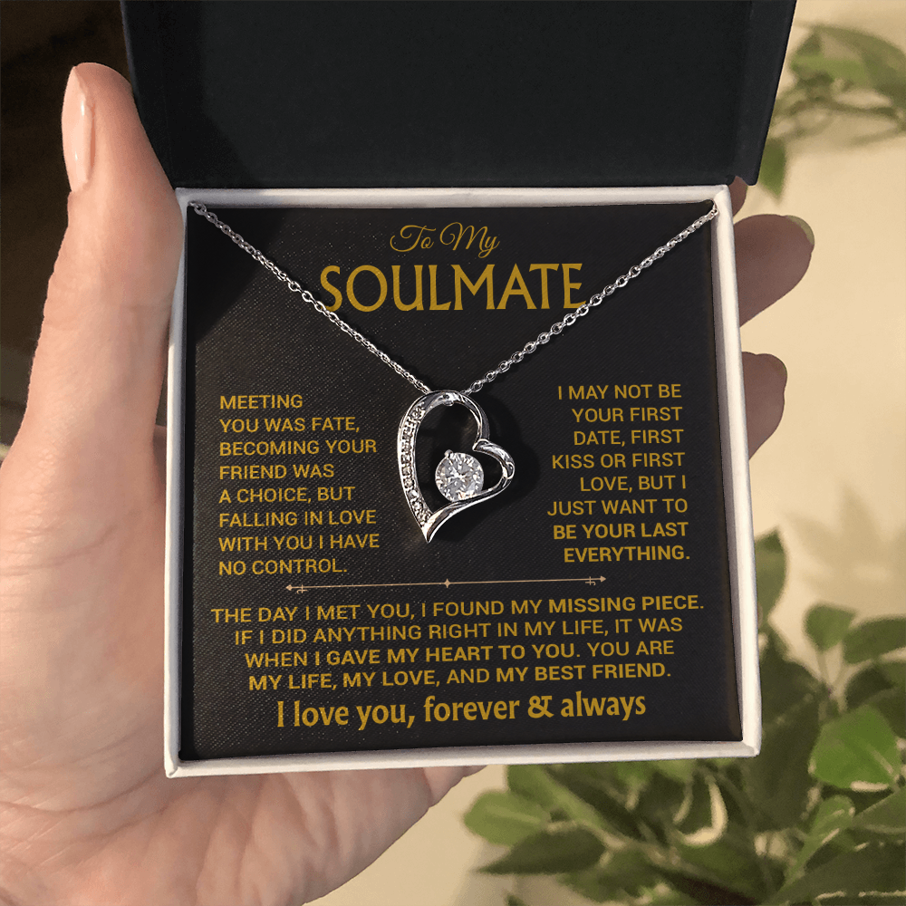 To My Soulmate Necklace, Soulmate Gift, Gift For Girlfriend, Valentines Gift 6_12_Gold