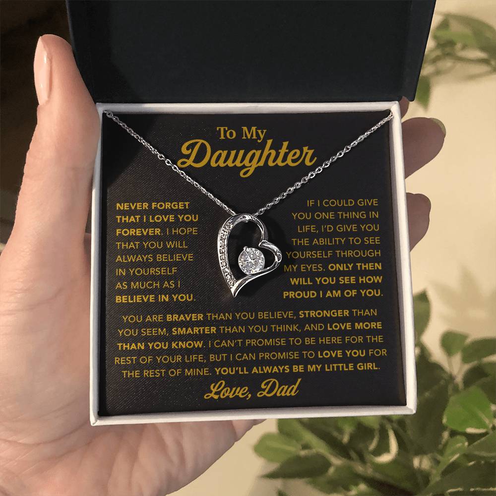 To My Daughter Necklace, Gift for Daughter from Dad, Father Daughter Necklace 21_1_Gold