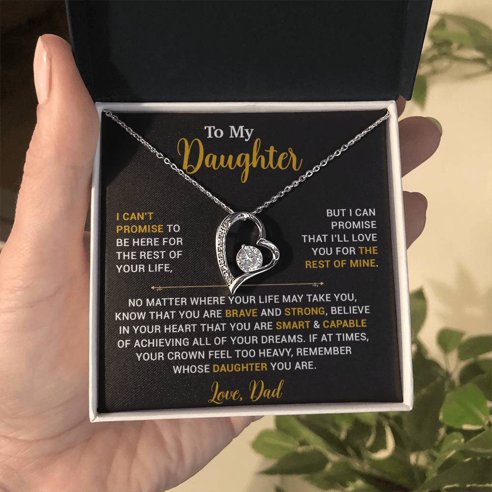 To My Daughter Necklace, Gift for Daughter from Dad, Father Daughter Necklace 17_4_Gold