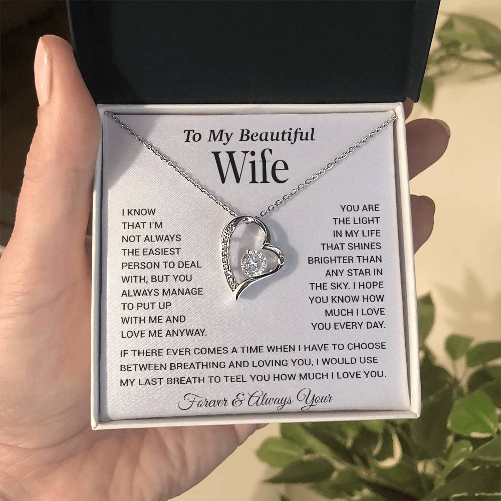 To My Wife Necklace, Gift For Wife, Anniversary Gift For Wife, Christmas Gift 28_11_White