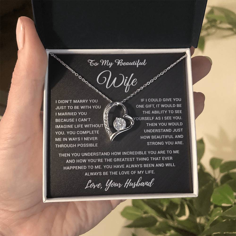 To My Wife Necklace, Gift For Wife, Anniversary Gift For Wife, Necklace For Wife 19_5_Black