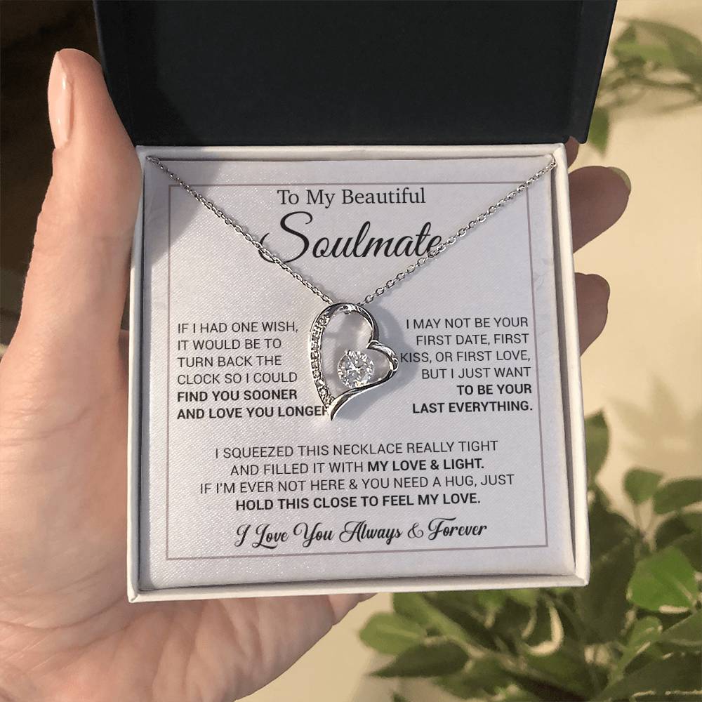 To My Soulmate Necklace, Anniversary Gifts, Soulmate Gift, Christmas Gift