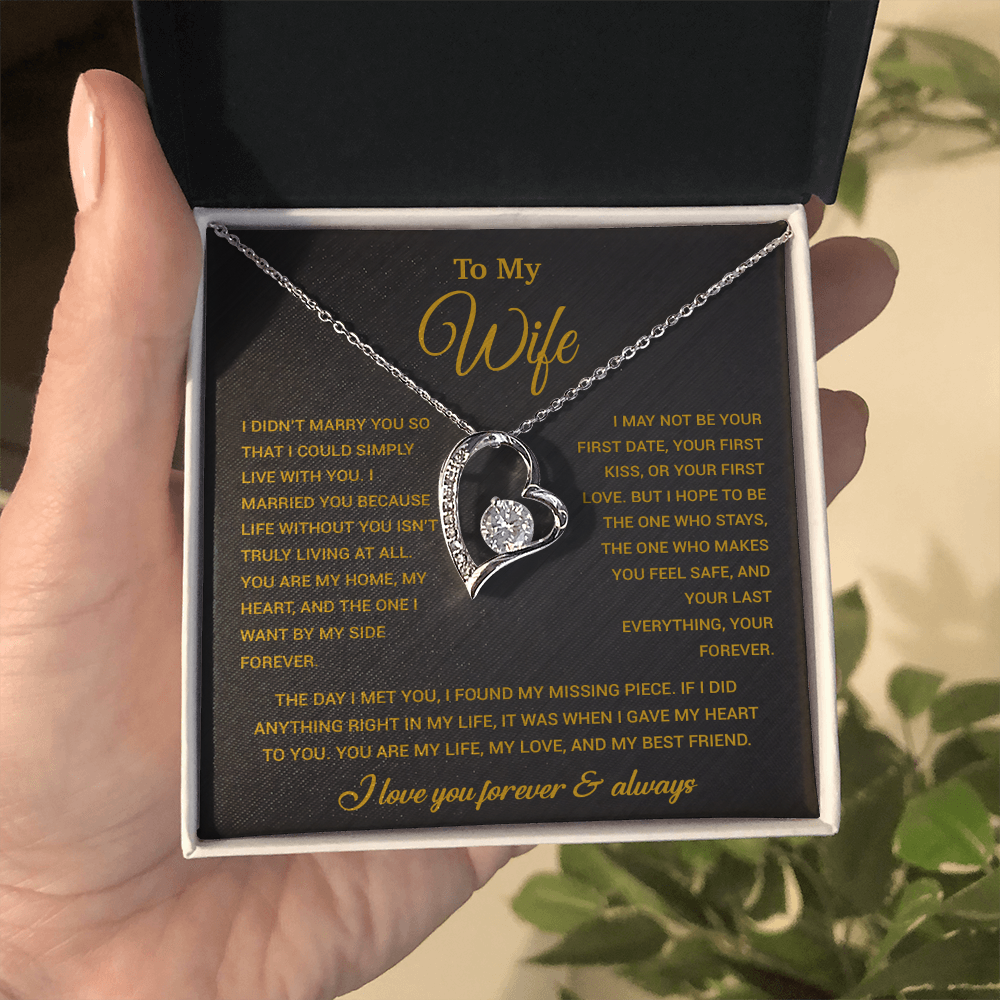 To My Wife Necklace, Gift For Wife, Anniversary Gift For Wife, Necklace For Wife 21_9_Gold