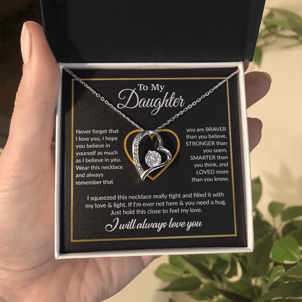 To My Daughter Necklace, Gift For Daughter From Dad, Daughter Father Necklace 13_12_Black