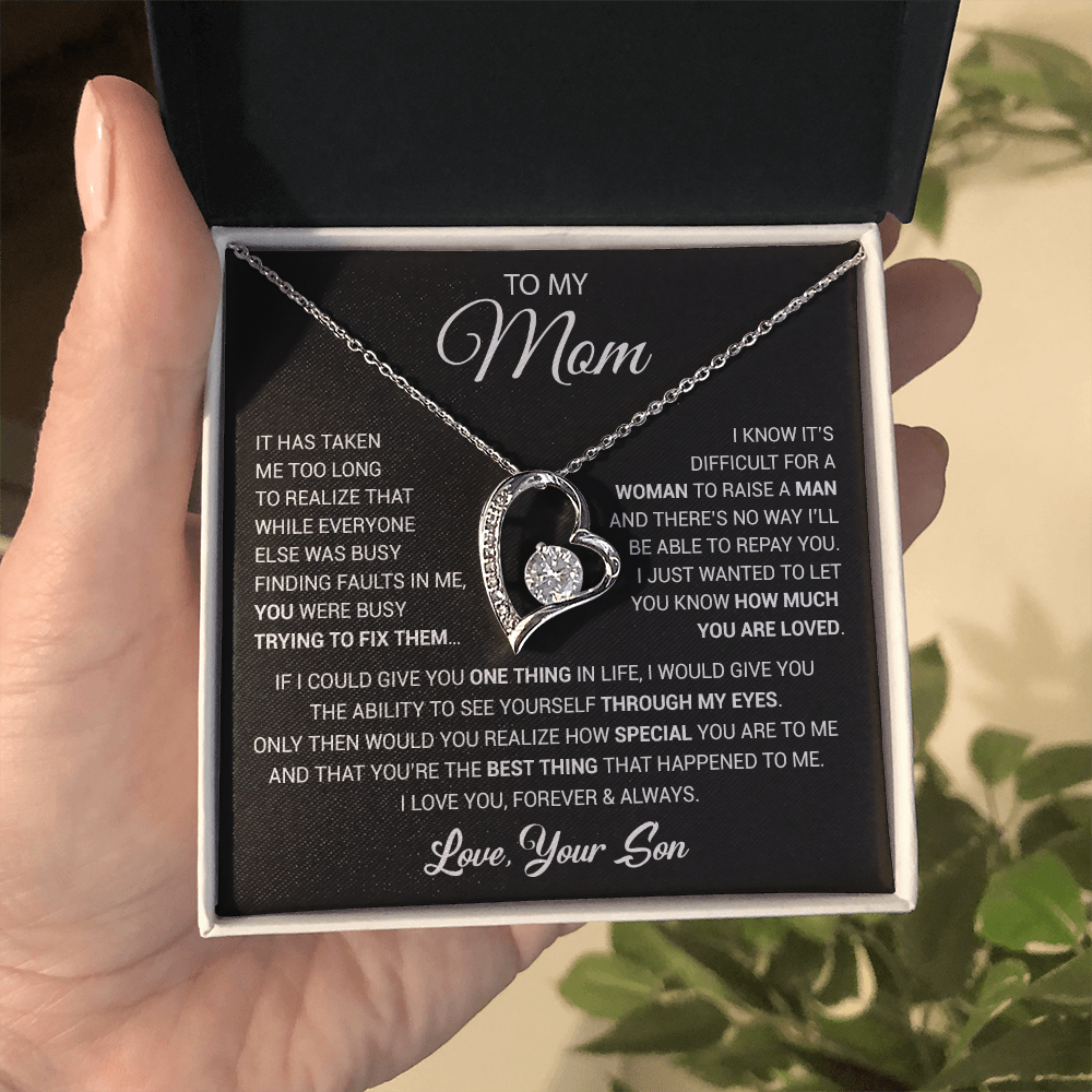 To My Mom Necklace, Mama, Gift From Son For Birthday, Mother 's Day Gift 26_2_Black