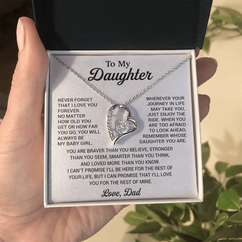 To My Daughter Necklace, Daughter Father Necklace, Daughter Gift From Dad 20_8_White
