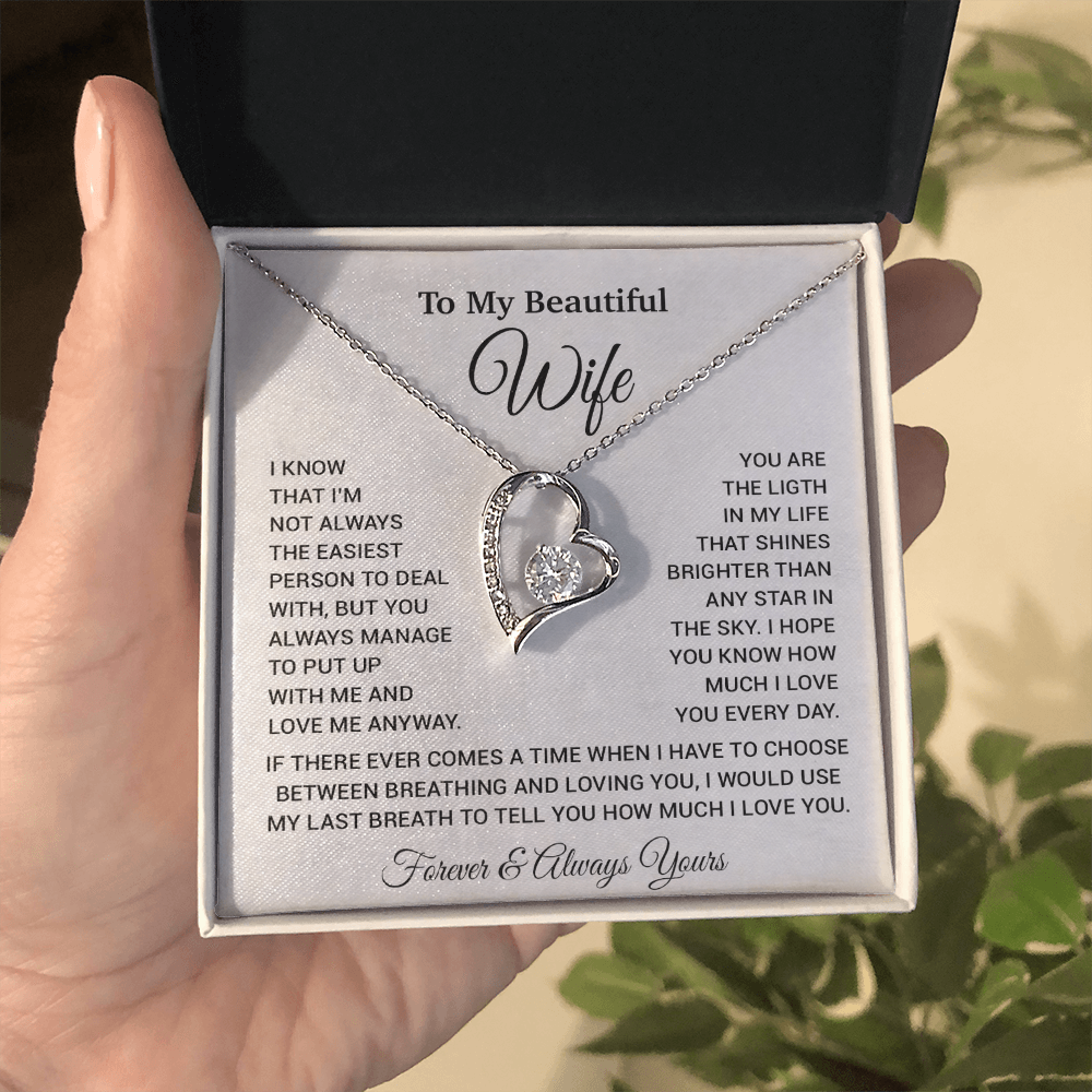 To My Wife Necklace, Christmas Gifts For Wife, Anniversary Cute Gift For Wife_6_9_White