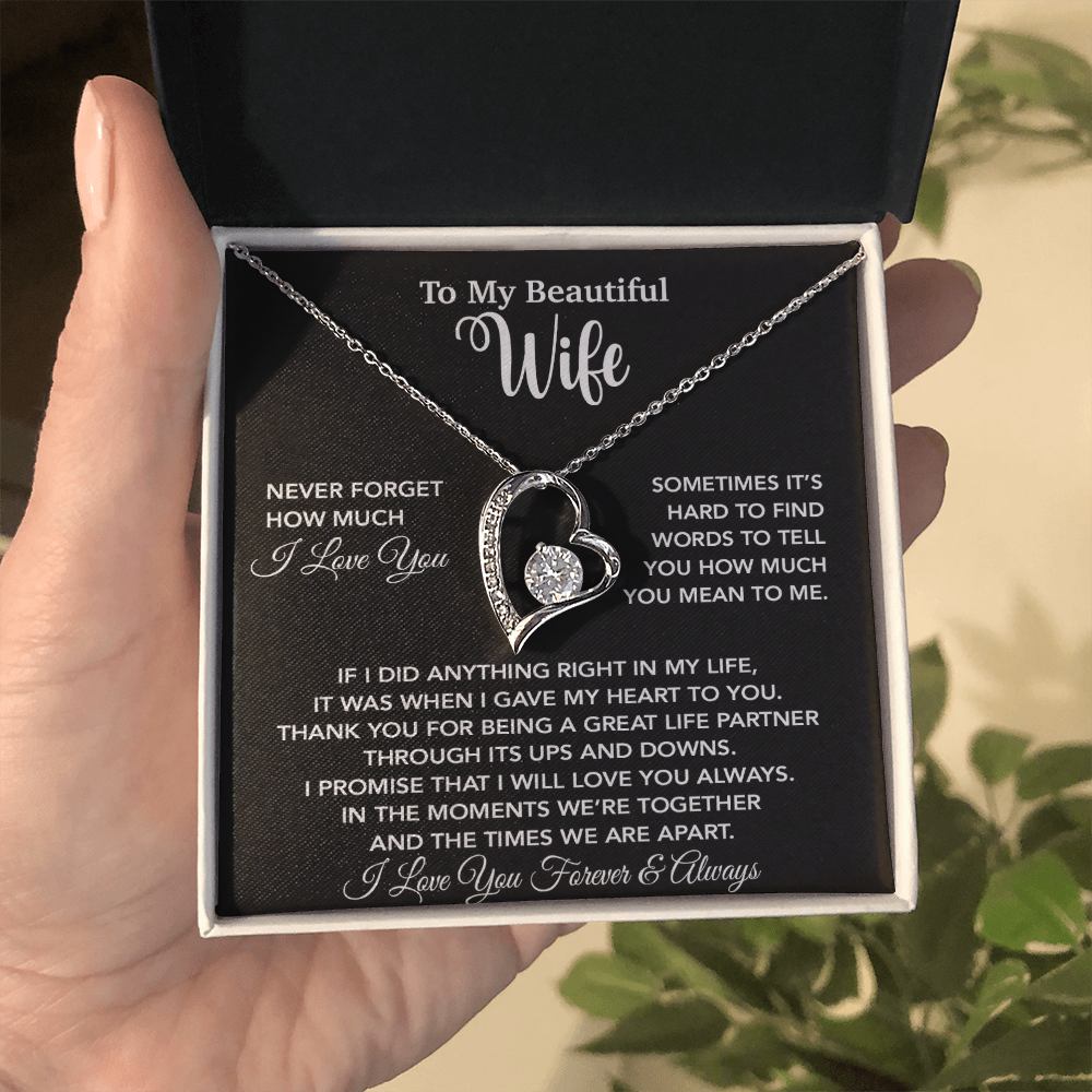 To My Wife Necklace, Christmas Gifts For Wife, Anniversary Cute Gift For Wife_Black_25_9