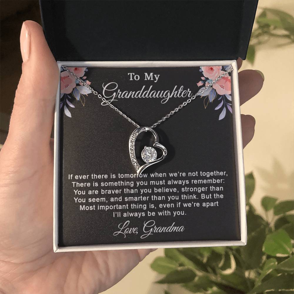 To My Granddaughter Necklace, Granddaughter Gifts From Grandma and Grandpa