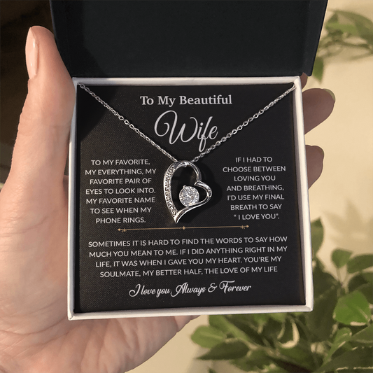 To My Wife Necklace, Gift For Wife, Anniversary Gift For Wife, Necklace For Wife 8_6_Black