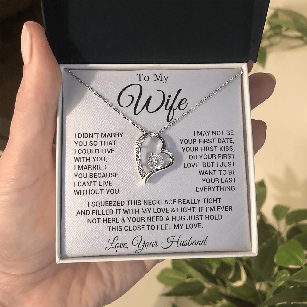 To My Wife Necklace, Gift For Wife, Anniversary Gift For Wife, Necklace For Wife 25_2_White