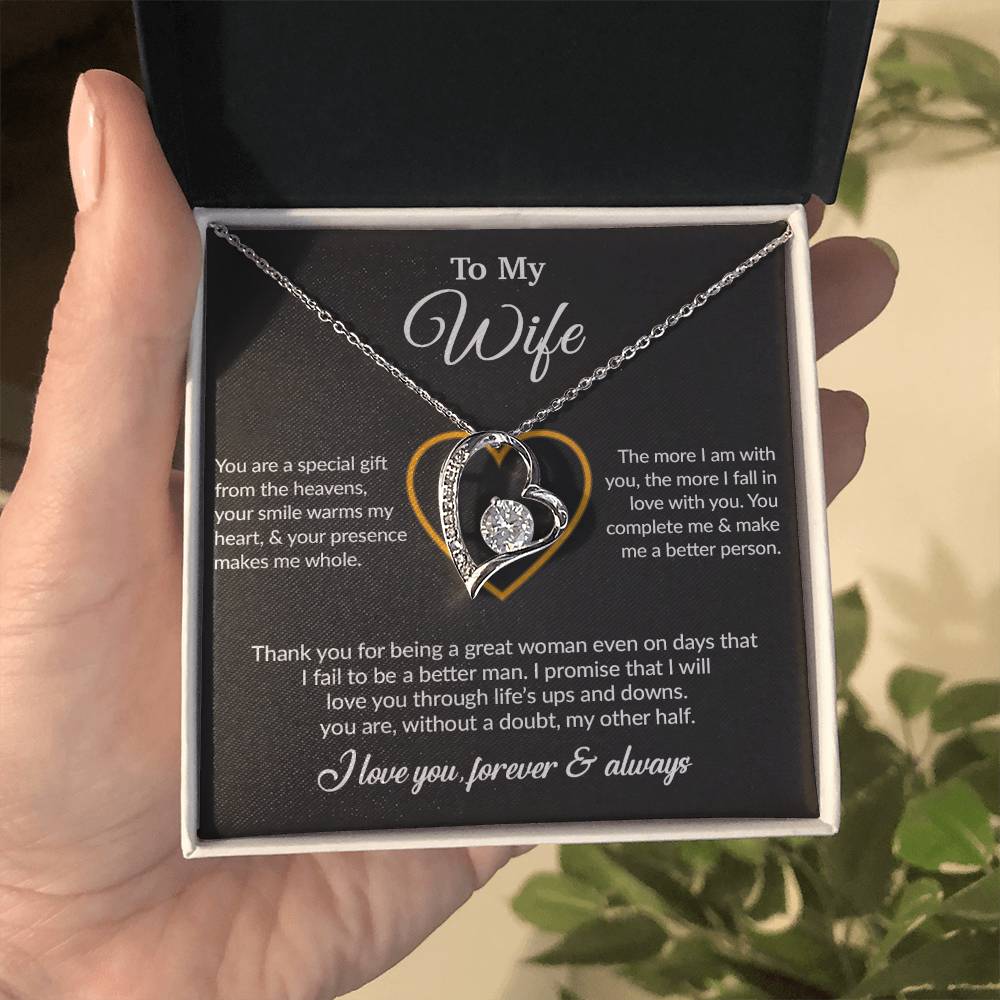 To My Wife Necklace, Gift For Wife, Anniversary Gift For Wife, Necklace For Wife 11_6_Black