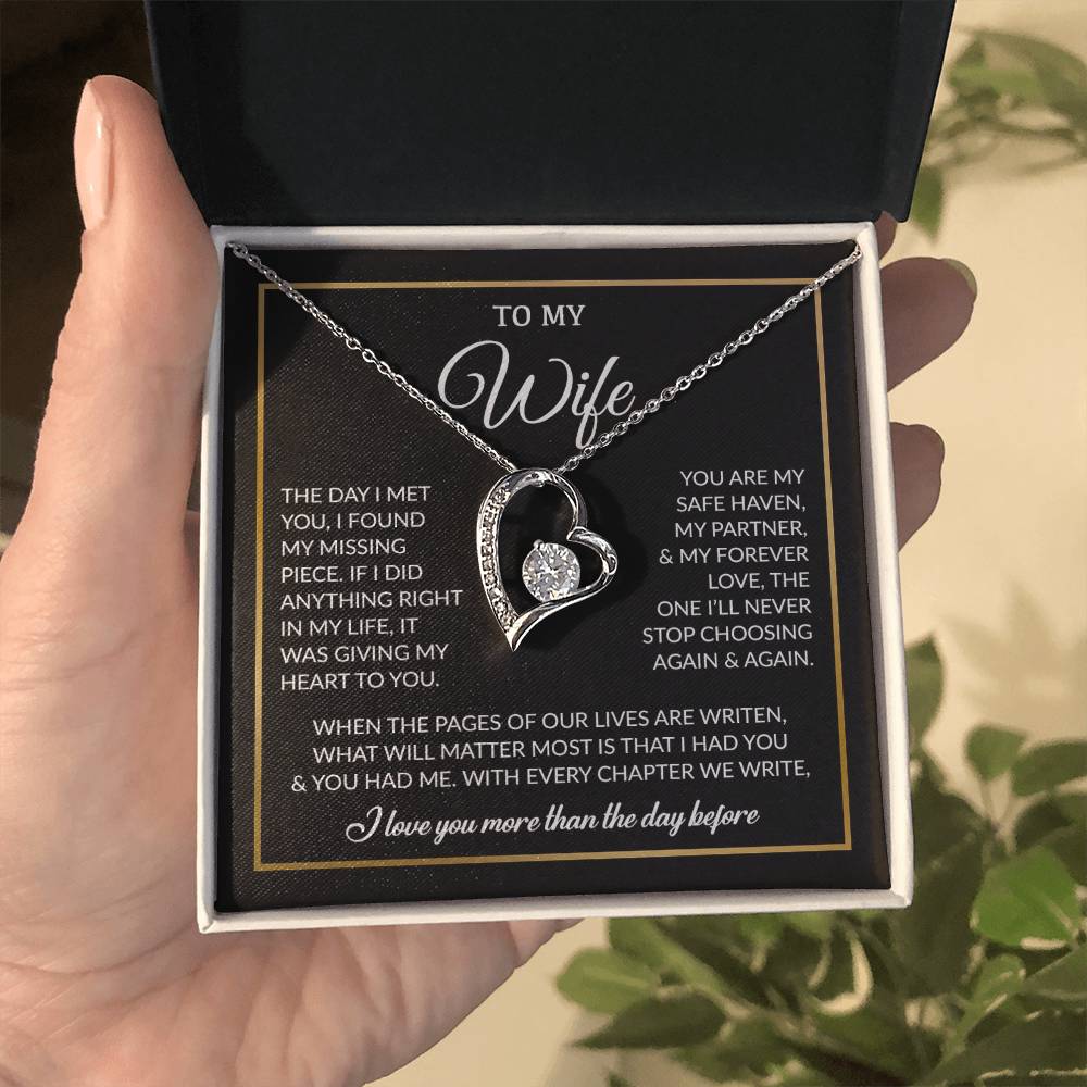 To My Wife Necklace, Gift For Wife, Anniversary Gift For Wife, Necklace For Wife 26_7_Black