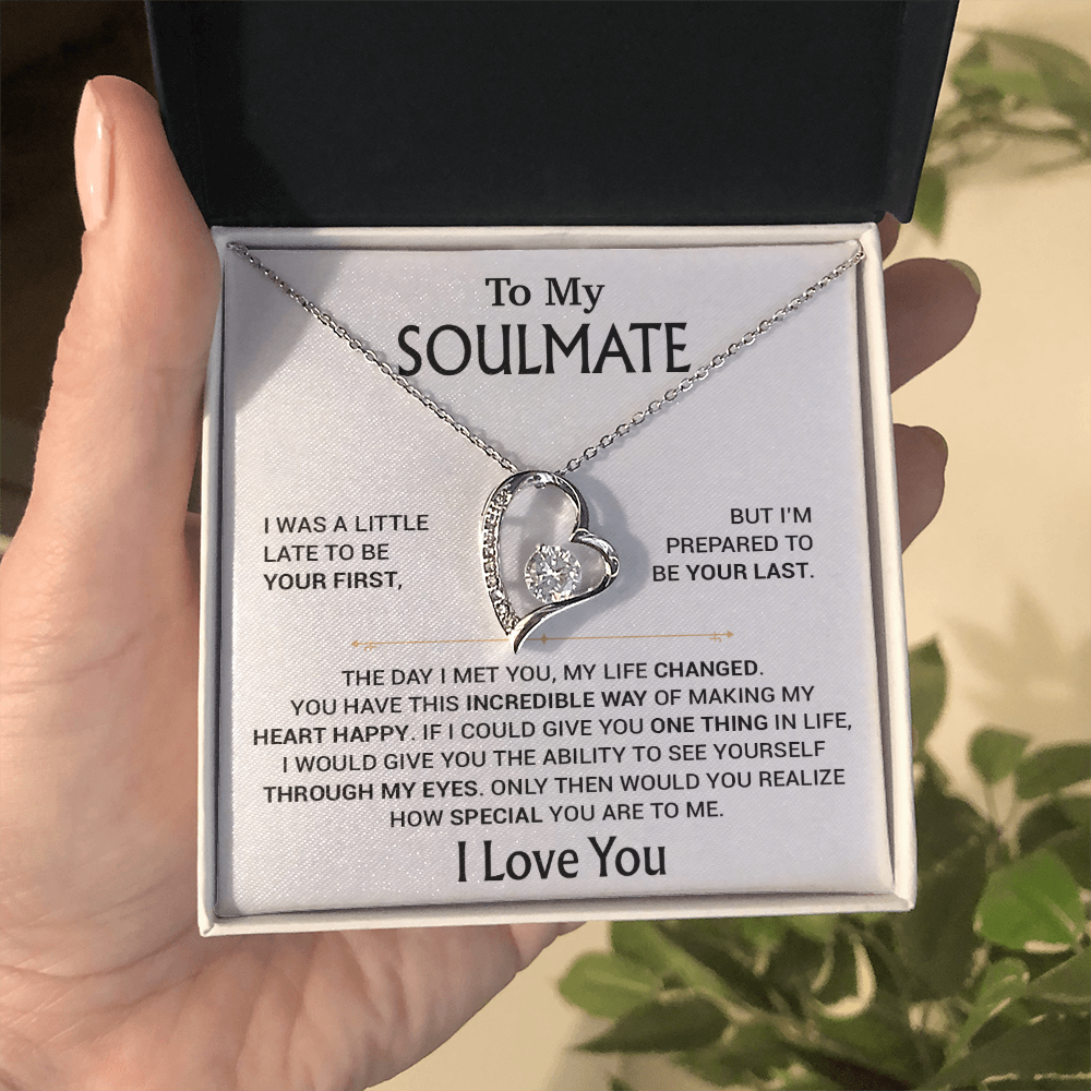 To My Soulmate Necklace, Soulmate Gift, Gift For Girlfriend, Christmas Gift 23_8_White