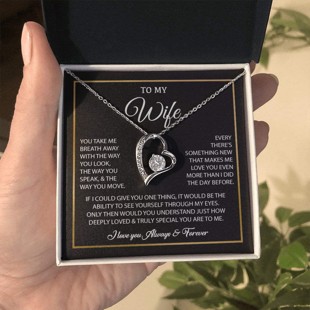 To My Wife Necklace, Gift For Wife, Anniversary Gift For Wife, Necklace For Wife 25_7_Black
