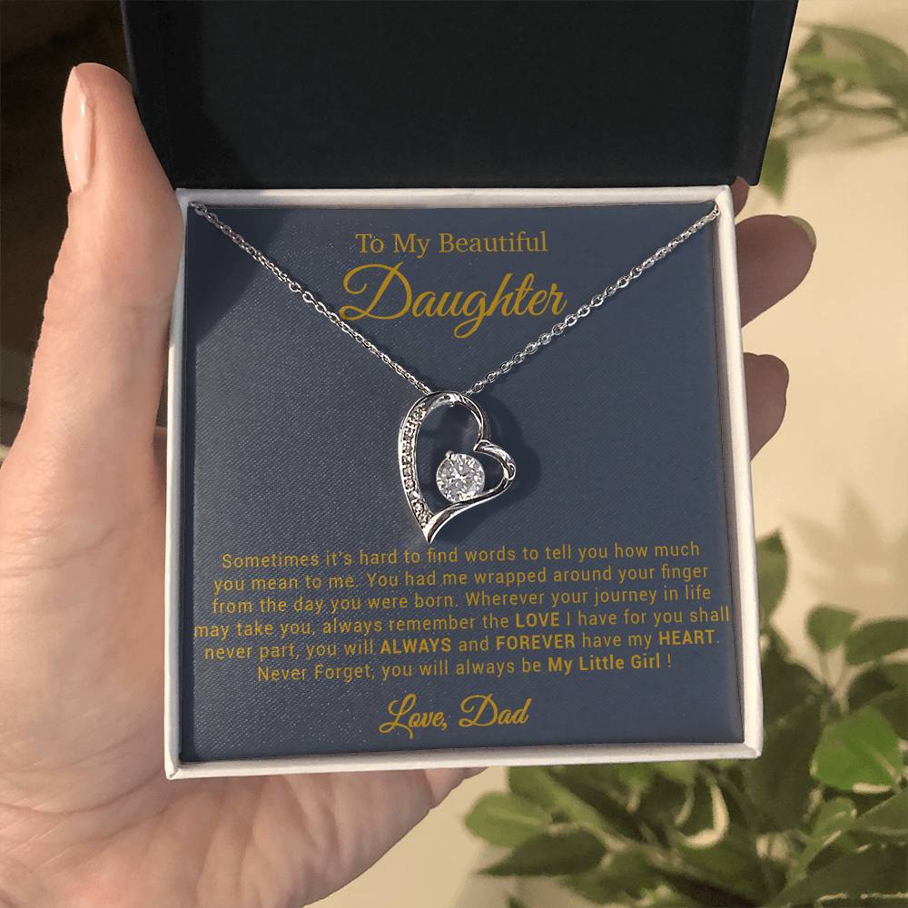 To My Daughter Necklace, Gift for Daughter from Dad, Father Daughter Necklace 20_4_Gold