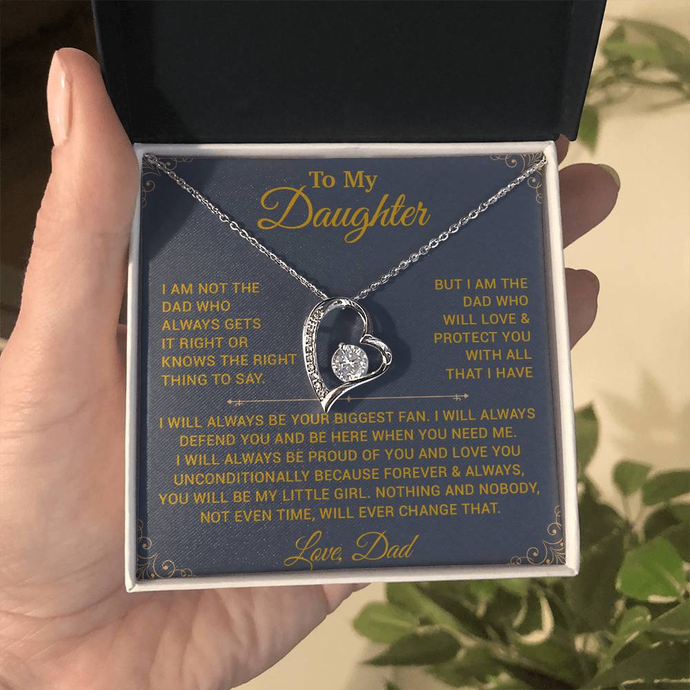 To My Daughter Necklace, Gift for Daughter from Dad, Father Daughter Necklace 7_10_Gold