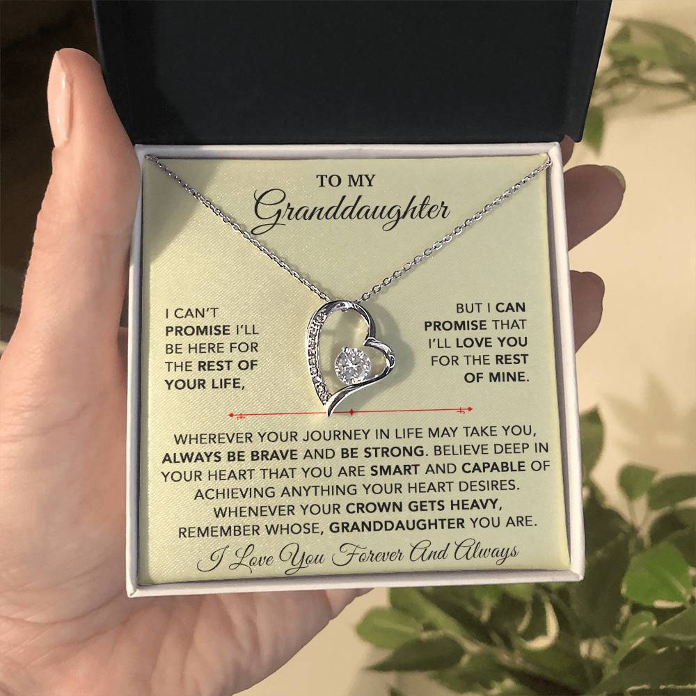 To My Granddaughter Necklace, Granddaughter Gift from Grandpa, Christmas Gift 28_9_Gold