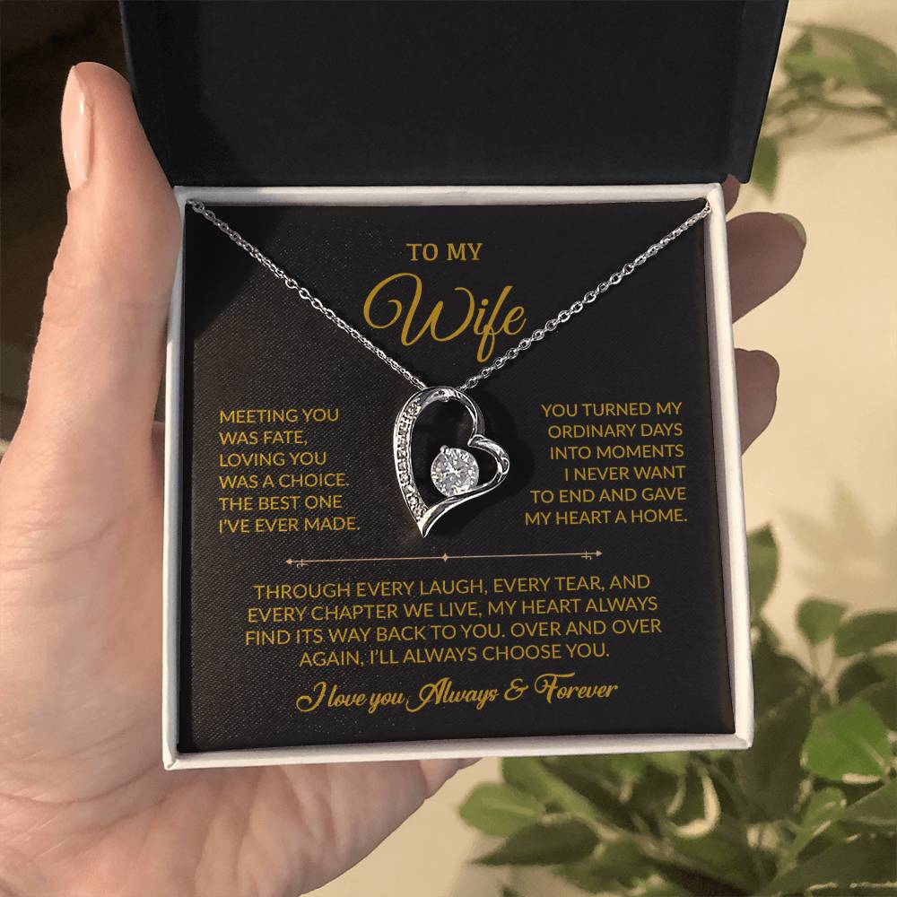 To My Wife Necklace, Gift For Wife, Anniversary Gift For Wife, Necklace For Wife 1_8_Gold