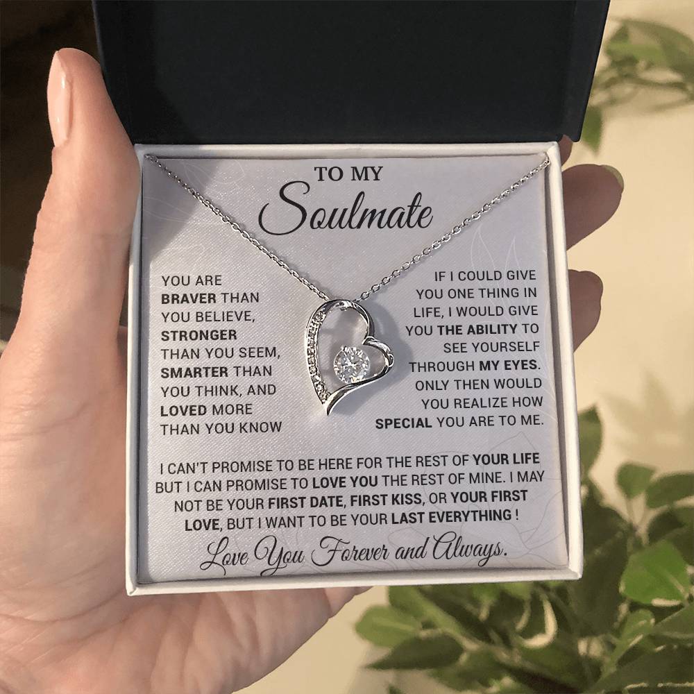 To My Soulmate Necklace, Necklace Gift, Soulmate Gift, Soulmate Jewelry