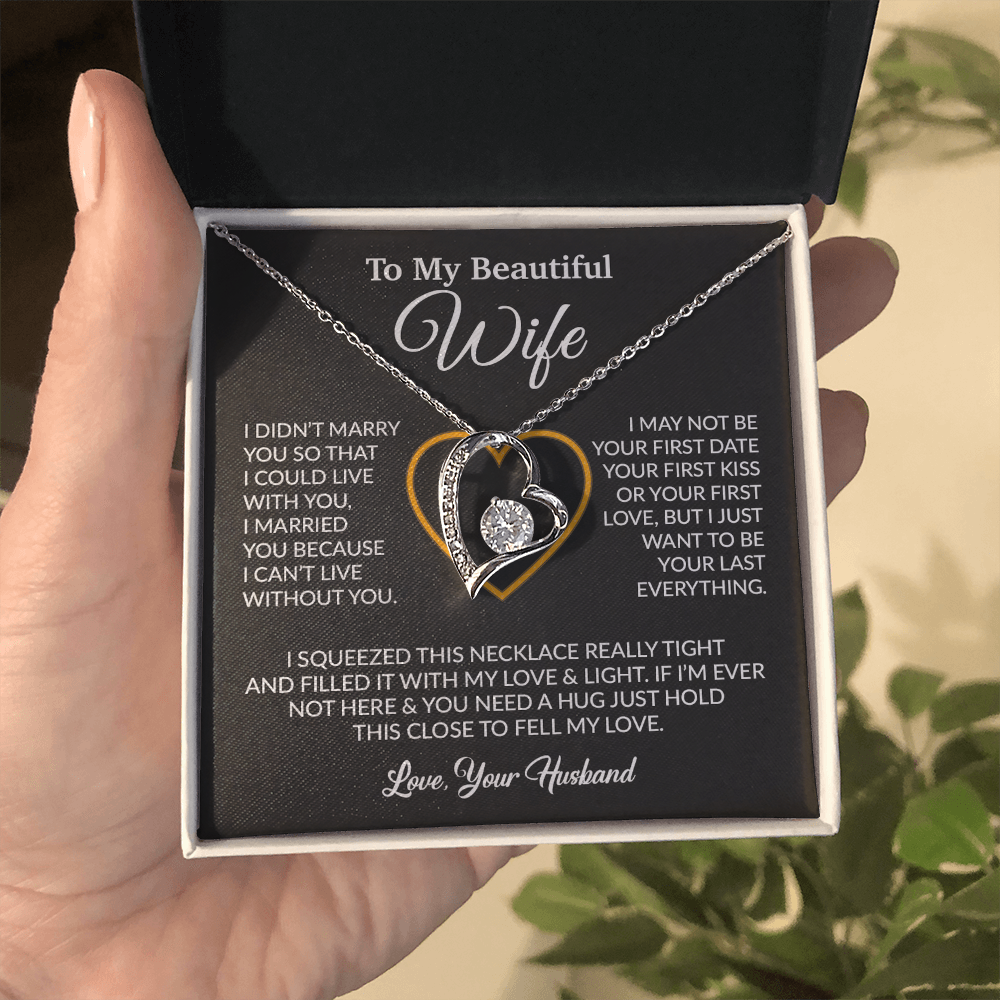 To My Wife Necklace, Wife Gift from Husband, Christmas Gift 7_12_Black