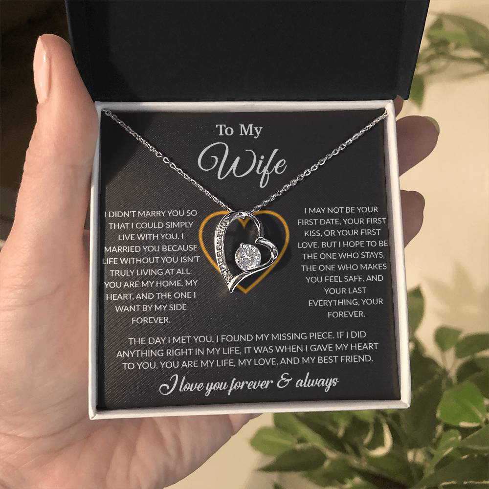 To My Wife Necklace, Gift For Wife, Anniversary Gift For Wife, Necklace For Wife 24_2_Black