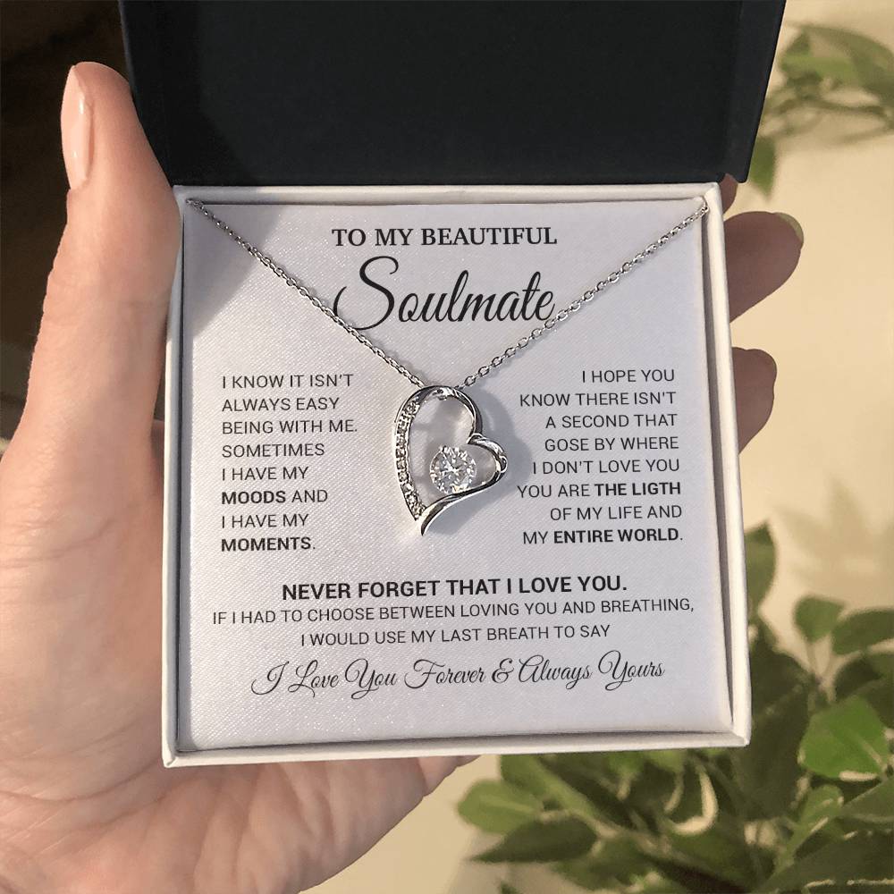To My Soulmate Necklace, Valentines Day Gift, Gift For Wife, Anniversary Gift