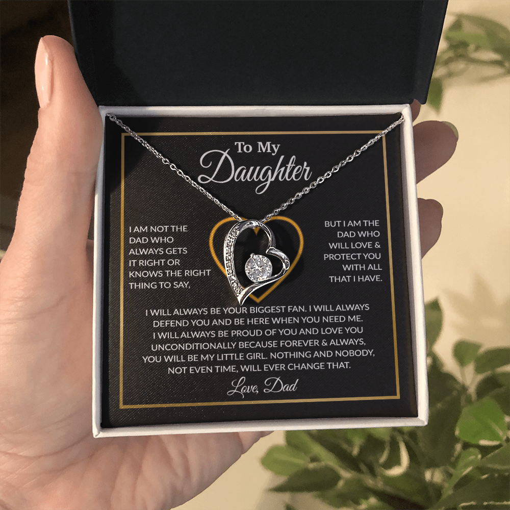To My Daughter Necklace, Gift For Daughter From Dad, Daughter Father Necklace 6_12_Black