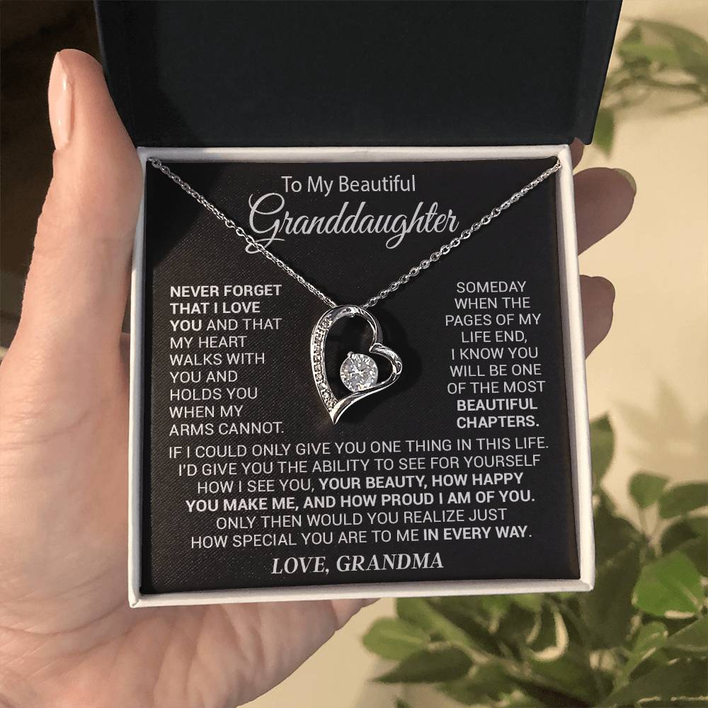 To My Granddaughter Necklace, Gift For Your Granddaughter, Christmas,Anniversary
