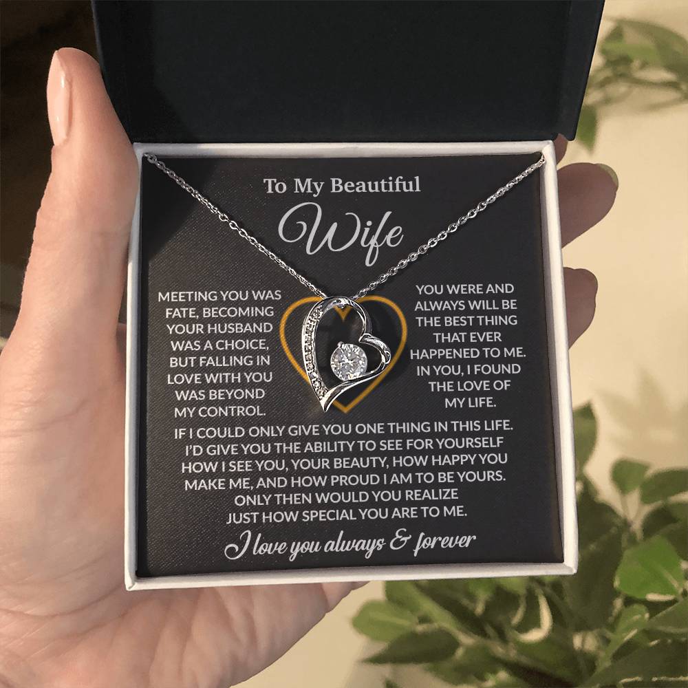 To My Wife Necklace, Wife Gift from Husband, Christmas Gift 27_11_Black