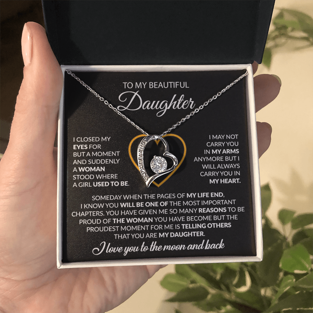 To My Daughter Necklace, Gift For Daughter From Dad, Daughter Father Necklace 9_12_Black