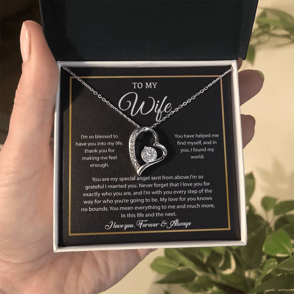To My Wife Necklace, Gift For Wife, Anniversary Gift For Wife, Necklace For Wife 21_7_Black