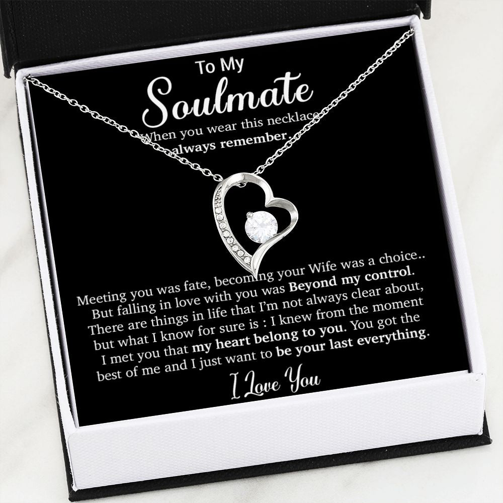 To My Soulmate Necklace, Anniversary Gift, Sentimental Gift, Soulmate Jewelry, Valentine's Day Gift