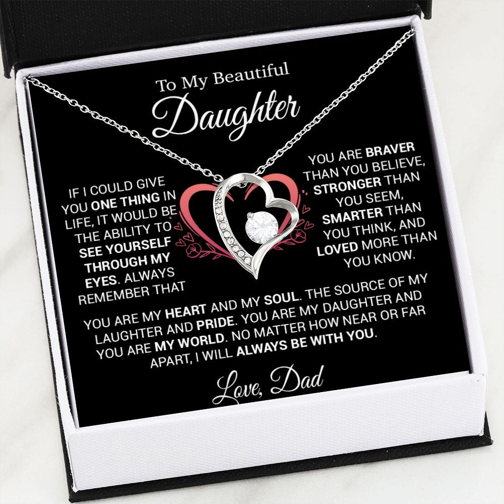 To My Daughter Necklace from Dad, Necklace for Daughter from Dad, Father Daughter Necklace