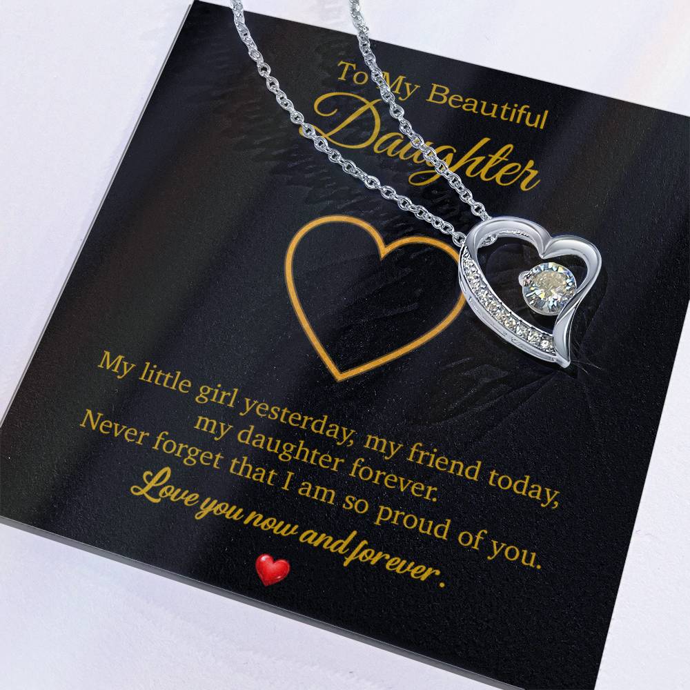 To My Daughter Necklace, Gift For Daughter From Dad, Daughter Father Necklace 10_7_Gold