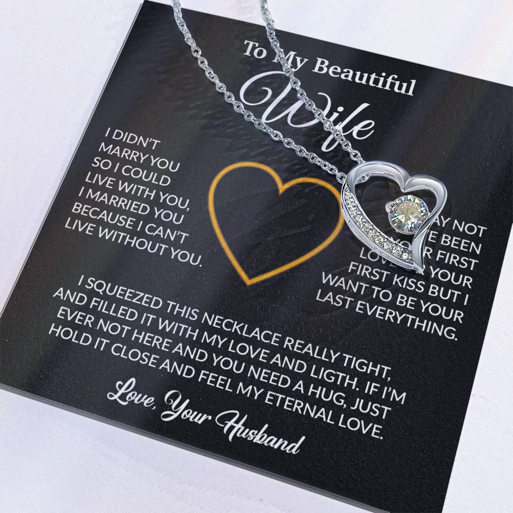 To My Wife Necklace, Gift For Wife, Anniversary Gift For Wife, Necklace For Wife 23_2_Black