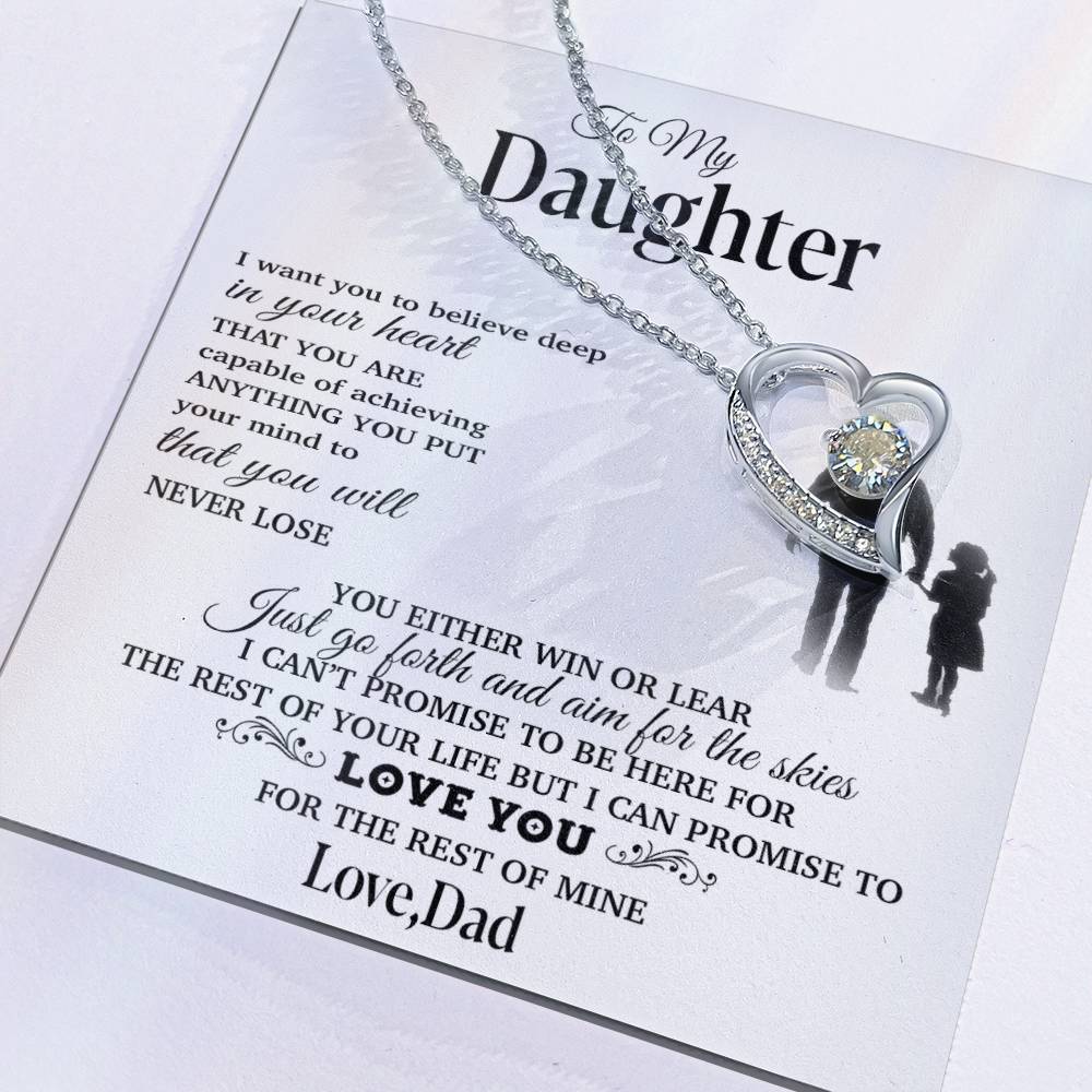 To My Daughter Necklace, Gift for Daughter from Dad, Father Daughter Necklace 30_11_White