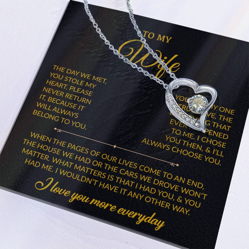 To My Wife Necklace, Gift For Wife, Anniversary Gift For Wife, Necklace For Wife 27_7_Gold