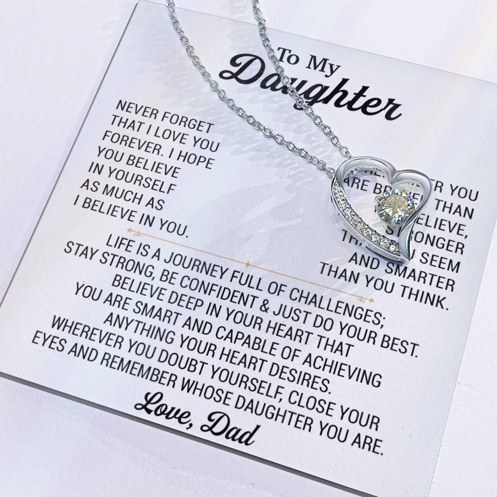 To My Daughter Necklace, Daughter Father Necklace, Daughter Gift From Dad 28_8_White