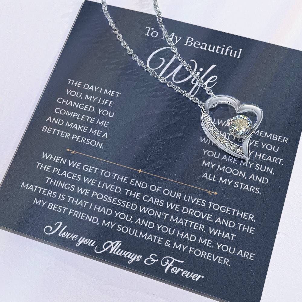 To My Wife Necklace, Gift For Wife, Anniversary Gift For Wife, Necklace For Wife 26_6_Blue