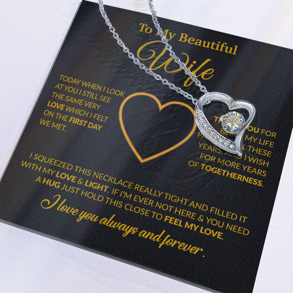 To My Wife Necklace, Christmas Gifts For Women, Anniversary Gift For Wife 9_12_Gold
