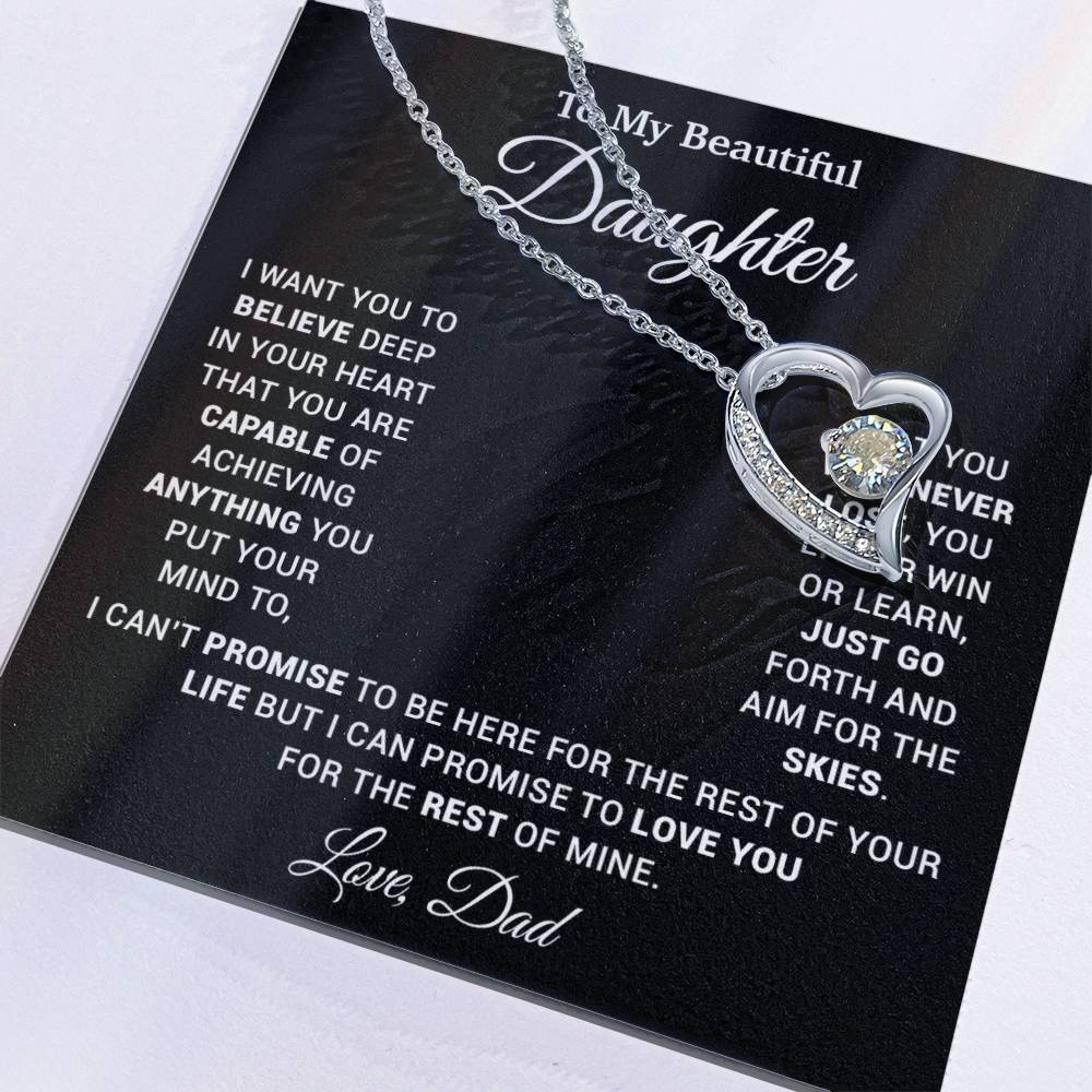 To My Daughter Necklace, Gift for Daughter from Dad, Father Daughter Necklace 26_2_Black
