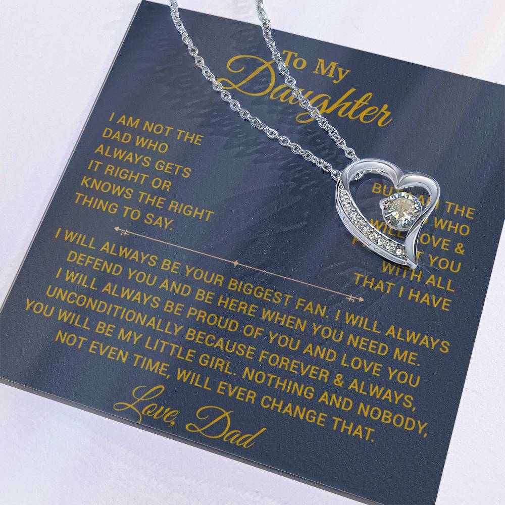 To My Daughter Necklace, Gift for Daughter from Dad, Father Daughter Necklace 6_10_Gold