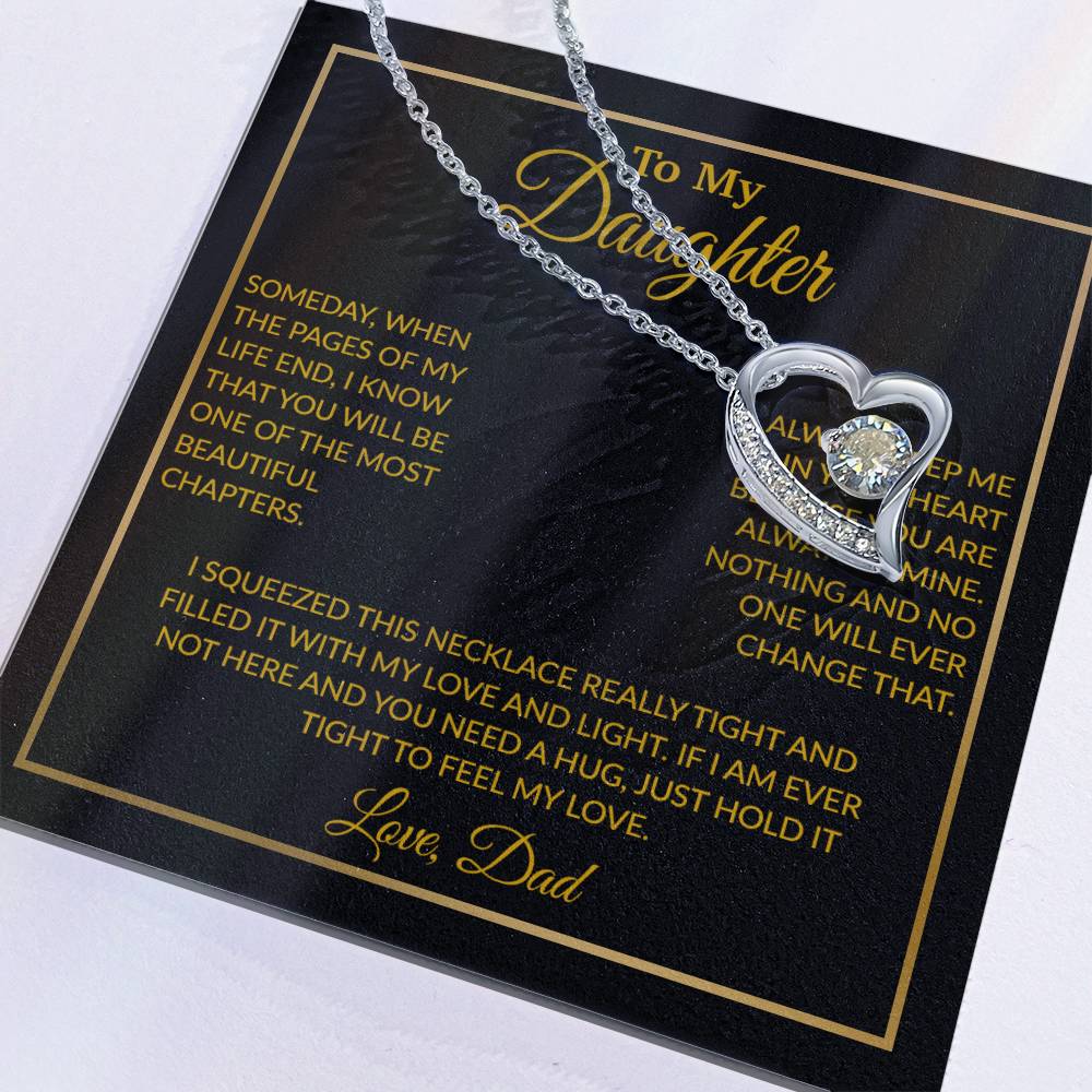 To My Daughter Necklace, Gift For Daughter From Dad, Daughter Father Necklace 4_12_Gold