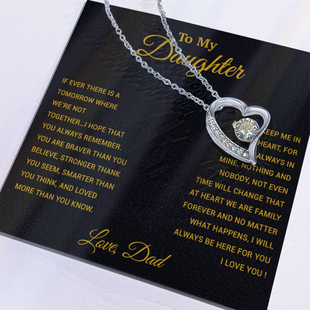 To My Daughter Necklace, Gift for Daughter from Dad, Father Daughter Necklace 26_3_Gold