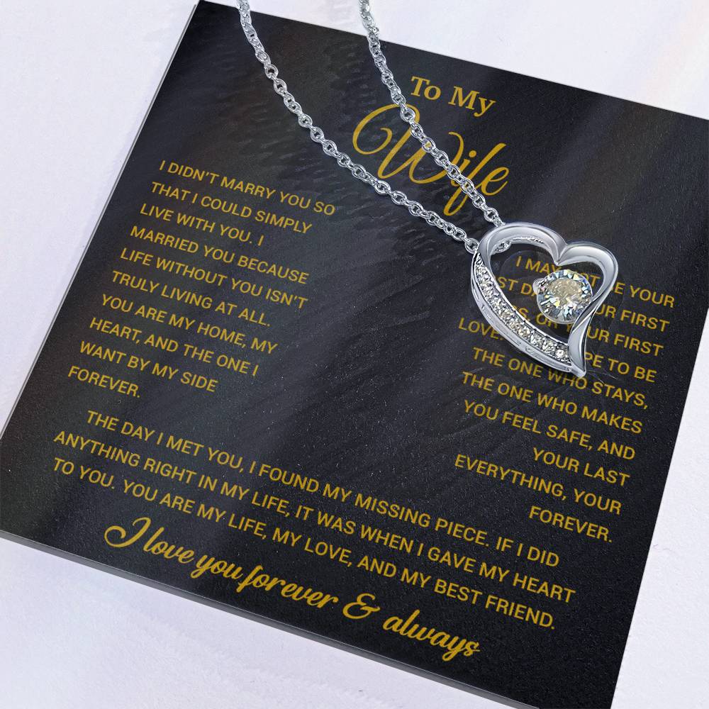 To My Wife Necklace, Gift For Wife, Anniversary Gift For Wife, Necklace For Wife 21_9_Gold