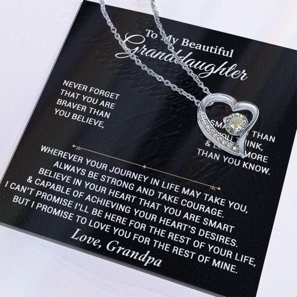 To My Granddaughter Necklace, Birthday Gift For Granddaughter, Birthday Gifts 9_6_Black