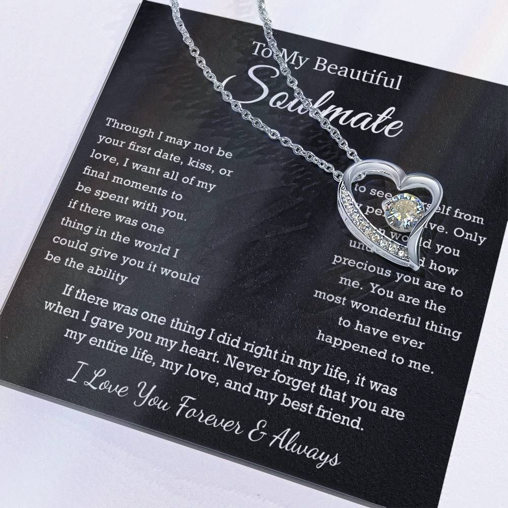 To My Beautiful Soulmate, Soulmate Necklace Gift , Gift for Wife, Birthday Gift